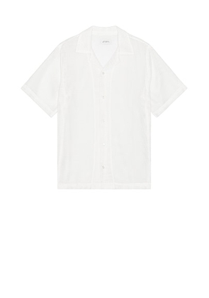 SATURDAYS NYC Canty Mesh Short Sleeve Shirt in White - White. Size S (also in XL/1X).