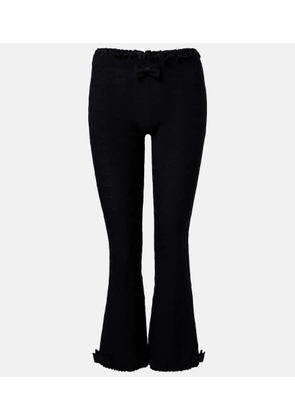 Balenciaga Bow-detail ruffled Capri flared pants