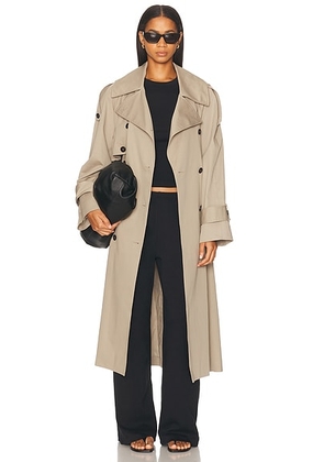 Skall Studio Mahsa Trenchcoat in Stone Moss - Beige. Size 36 (also in 34, 42).