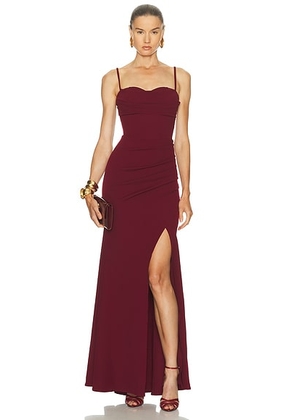 PatBO Mystique Crepe Gown in Dark Red - Red. Size 8 (also in ).