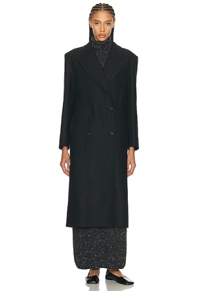 The Row Hariet Coat in Dark Charcoal - Charcoal. Size 4 (also in 0, 2, 6).