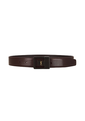 Saint Laurent Ceinture La 66 Belt in Red Tan & Brown - Chocolate. Size 90 (also in 65, 85).