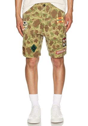 President's Bermuda Fatigue Shorts in Herringbone Double Camouflage - Army. Size 34 (also in 32).