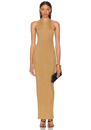 Saint Laurent Sleeveless Long Dress in Dore - Metallic Gold. Size M (also in XL).