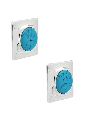 Ronny Kobo Joan Earring in Silver & Turquoise - Metallic Silver. Size all.