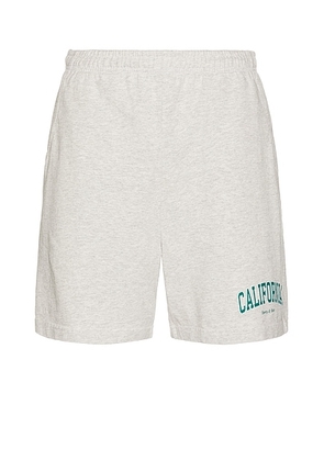 Sporty & Rich California Gym Short in Heather Gray - Grey. Size XL/1X (also in L).
