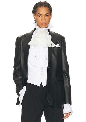 Ralph Lauren Collection Eli Leather Blazer in Black - Black. Size 2 (also in 4, 0).