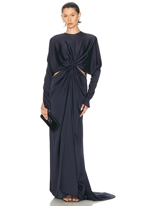 Stella McCartney Satin Twist Gown in Ink - Navy. Size 36 (also in 38).