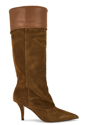 Paris Texas Ines Reverse Midcalf 75 Boot in Sigaro & Cognac - Brown. Size 36.5 (also in 36, 37, 37.5, 38, 38.5).