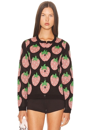 Sandy Liang Eddie Cardigan in Brown Multi - Brown,Pink. Size S (also in M, XS).