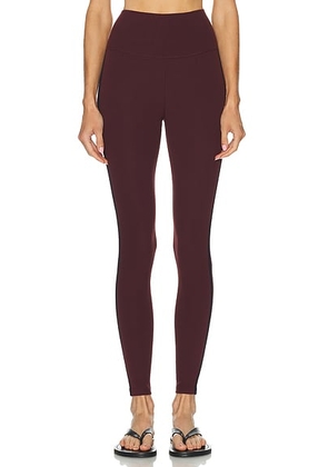 Splits59 Amber Air Weight High Waist 7/8 Legging in Dark Cherry & Indigo - Burgundy. Size XL (also in L).