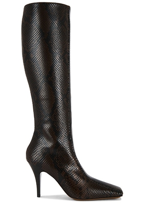 Stella McCartney Snake Print Alter Mat Boot in Coffee - Brown. Size 37 (also in 36, 38).
