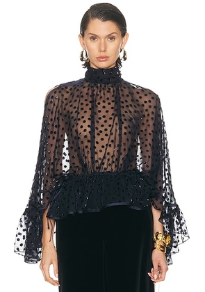 Saint Laurent Long Sleeve Top in Marine - Navy. Size 38 (also in 34, 36).