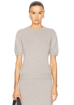 TOVE Lura Short Sleeve Knit Top in Grey - Grey. Size M (also in XS).