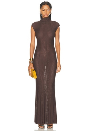 SEROYA Laissa Maxi Dress in Ash Brown - Brown. Size XL (also in ).