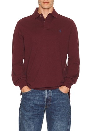 Polo Ralph Lauren Long Sleeve Mesh Polo in Wine Heather - Burgundy. Size M (also in XS).