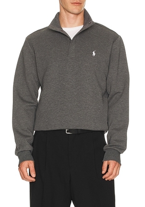 Polo Ralph Lauren Long Sleeve Double Knit Tech Snap Mocknock Pullover in Barclay Heather - Grey. Size L (also in M, S, XL/1X).