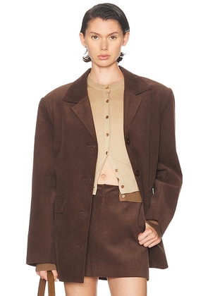 SEROYA Hera Blazer in Slate Brown - Brown. Size M (also in L, S, XS).