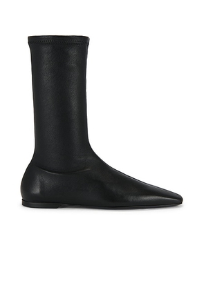 Toteme Nappa Leather Sock Boot in Black - Black. Size 39 (also in 38).