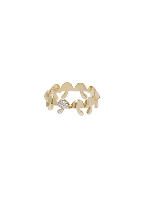 Timeless Precious Rhea Ring in 14k Yellow Gold & Diamonds - Metallic Gold. Size 7 (also in 6, 8).