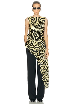 SRG Everlee Silk Top in Zebra Print - Brown. Size XS (also in M, S, XXS).