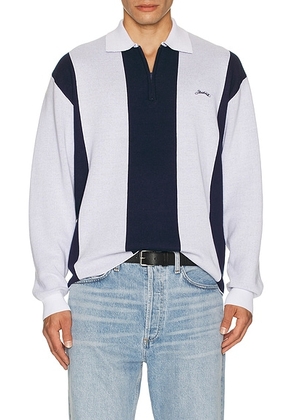 Students Golf Gibson Fleece Long Sleeve Polo in Bone - Light Grey. Size M (also in S, XL/1X).