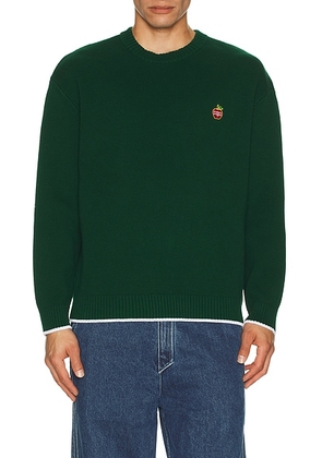 Students Golf Foster Knit Crew Sweater in Green - Dark Green. Size S (also in M).