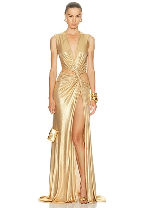 Sid Neigum Triple Loop Dress in Gold Metallic - Metallic Gold. Size S (also in L, XS).