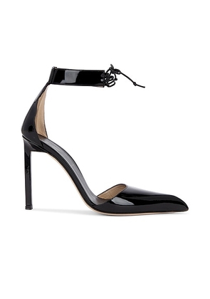 TOM FORD Patent Leather Ankle Strap 105 Pump in Black - Black. Size 37 (also in 36, 38, 39, 40).