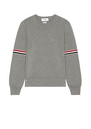 Thom Browne Milano Stitch Crew Neck Pullover in Light Grey in Lt Grey - Grey. Size 2 (also in 1).