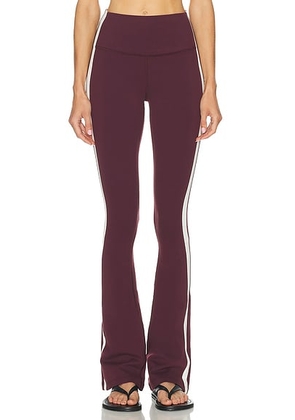 Splits59 Raquel High Waist Supplex Flare 32 Legging in Dark Cherry & Creme - Burgundy. Size XL (also in L).