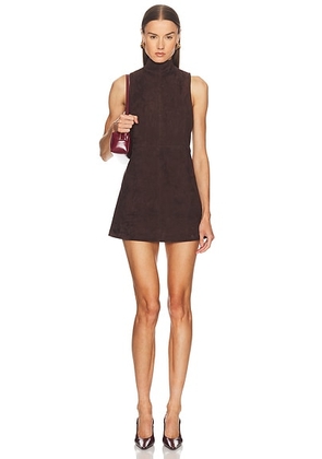 SEROYA Carina Suede Dress in Tobacco - Brown. Size M (also in S).