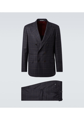 Brunello Cucinelli Checked cashmere and wool suit