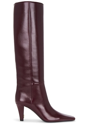 Saint Laurent Jill Knee High Boot in Vintage Bordeaux. Size 36.5 (also in 36, 37, 37.5).