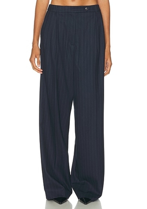 SANS FAFF Atlas Trouser in Navy Pinstripe - Navy. Size M (also in S, XS).