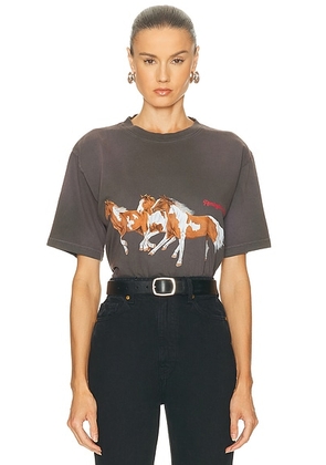 Remington Stone Wild Horses Tee in Vintage Brown - Brown. Size M (also in L, S, XL/1X).