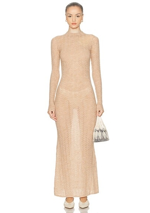 SEROYA Una Maxi Dress in Sand - Nude. Size M (also in L, S, XL, XS).