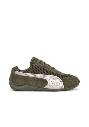 Puma Select Speedcat Premium Sneaker in Dark Olive & Matte Silver - Army. Size 7 (also in 6).