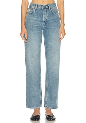 RE/DONE 90s Wide Leg Jeans in Worn Blue - Blue. Size 24 (also in 25, 26, 27, 28, 29, 30, 31, 32).