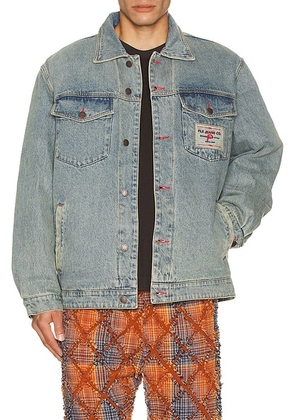 Pleasures Park Insulated Denim Jacket in Indigo - Blue. Size S (also in M, XL/1X).