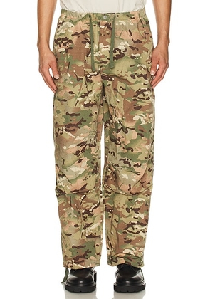 Pleasures Gem Camo Wide Pants in Camo - Green. Size M (also in L, S, XL/1X, XXL/2X).
