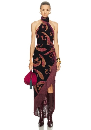 Retrofete Iridessa Dress in Dark Paisley - Purple. Size S (also in L, XS).