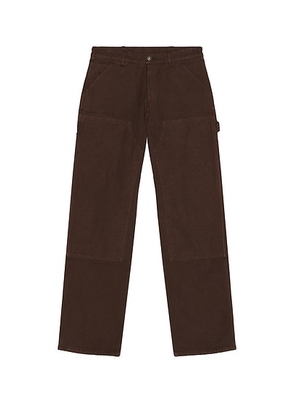 Sky High Farm Workwear Flannel Lined Canvas Double Knee Pants in Brown - Brown. Size S (also in XL).