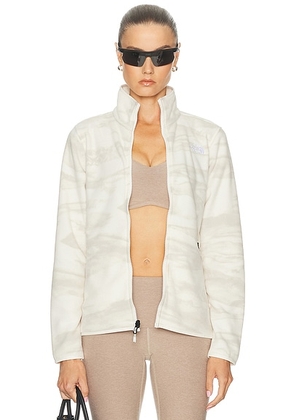 The North Face Glacier Fleece Jacket in White Dune Edge Of Light Print - White. Size M (also in L, S, XL, XS).