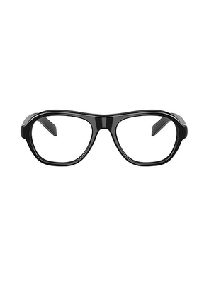 Prada Shield Eyeglasses in Black - Black. Size all.
