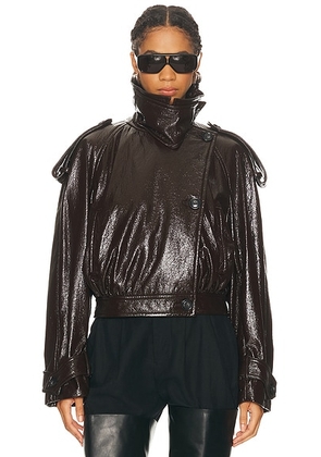 Sportmax Beta Short Coat in Coffee - Brown. Size 2 (also in 4).