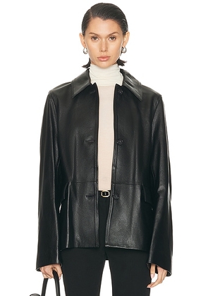 Toteme Leather Jacket in Black - Black. Size 32 (also in 38).