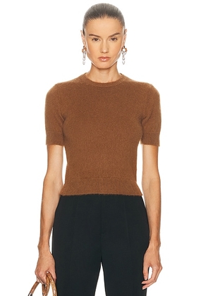Ralph Lauren Collection Short Sleeve Top in Cognac - Cognac. Size XS (also in L).