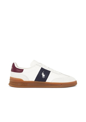 Polo Ralph Lauren Aera Sneaker in Bianco  Navy  & Wine - White. Size 9 (also in ).