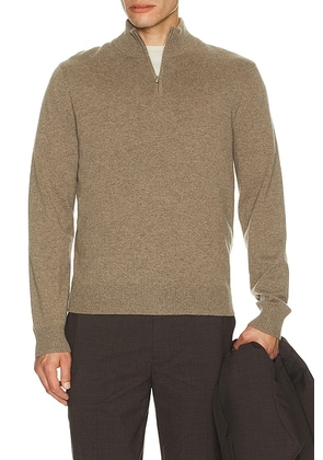 Theory Hilles Cashmere Quarter Zip Sweater in Dark Feather Melange - Grey. Size XXL/2X (also in ).